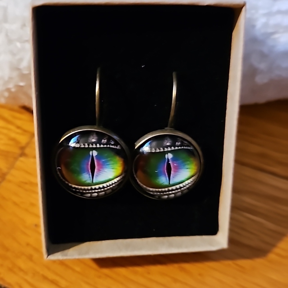 Eyes of the Abyss: Dragon Eye Earrings in Bronze or Silver
